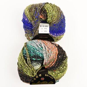 Noro Obi Yarn 2 Skeins Wool Silk Mohair Blend Col. 1 Multicolor